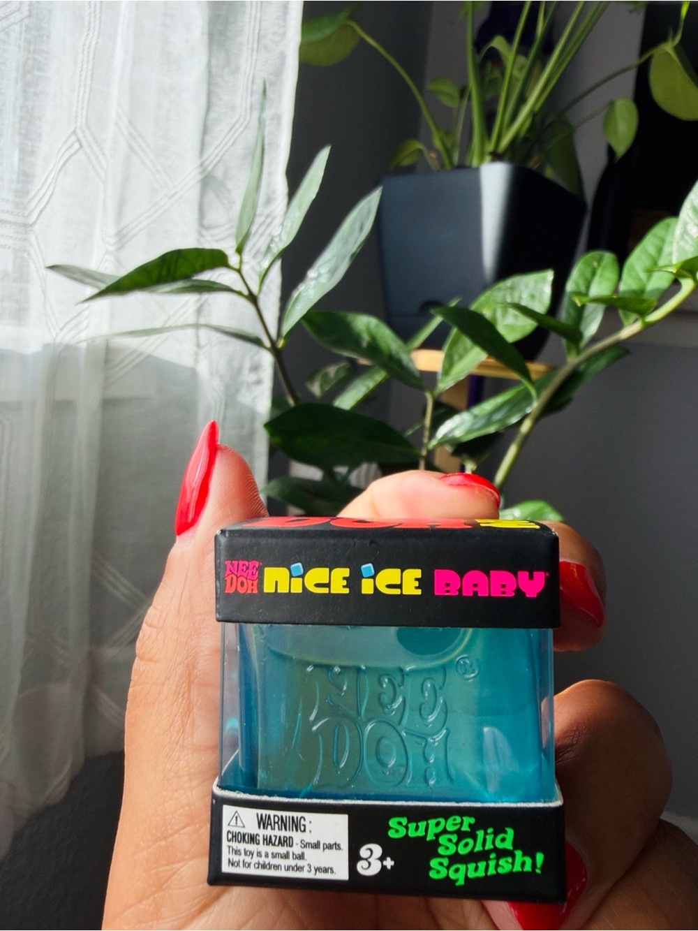 Nee Doh Nice Ice Cube Super Solid Squish! Squishy Stress Toy - Blue